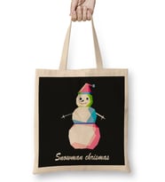 Christmas Day Snowman Bez Çanta Uzun Saplı