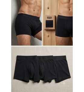 3'lü Erkek Siyah Boxer