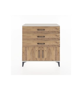 Arges Şifonyer Tek Raflı 3 Çekmeceli 2 Kapaklı 88x30x96 Aytaşı-Çam