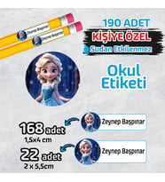 Okul Etiketi Kişiye Özel Kalem Defter Etiketi 190 Adet