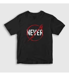 Presmono Unisex Çocuk Siyah Never Metallica T-Shirt 67552tt
