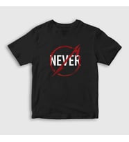 Presmono Unisex Çocuk Siyah Never Metallica T-Shirt 67552tt