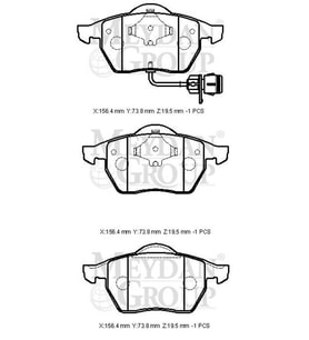 AUDI A100- 92/95; ÖN FREN BALATASI 2,0/2,4D/2,5TDI/2,6/2,8 (2KABLOLU)(DİSK)(156,4X73,8X19,5)(BRAMAX)