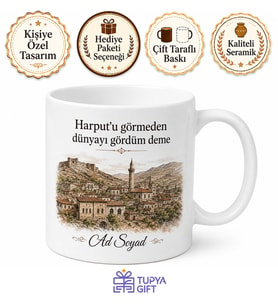 Elazığ Harput Esintili Baskılı Kupa Bardak - Nostaljik Hediye