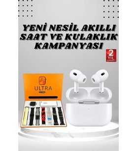 7 Kordonlu Akıllı Saat Ve Yeni Nesil Kulaklık Dokunmatik Ekran Android ve İOS Uyumlu