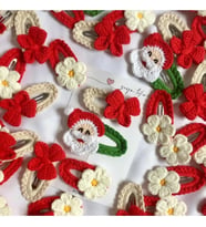 Zanaatçı Anne 1001 Kız Çocuk Amigurumi 3'lü El Yapımı Örgü  Çıt Çıtlı Yılbaşı Toka Seti