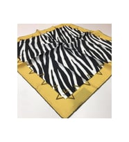 Zebra Desen Black Seri Twill Eşarp Eşarp Askısı ile Birlikte 90x90 cm Sarı Siyah