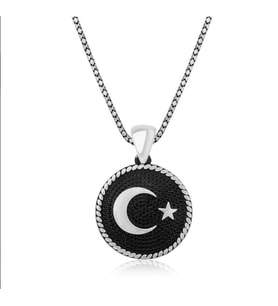 AY YILDIZ 925 AYAR GÜMÜŞ KOLYE (Karışık)