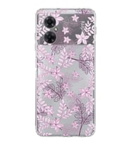 PrintiFy Xiaomi Redmi Note 11R Uyumlu Kamera Korumalı Floral Pudra Tasarımlı Şeffaf Kılıf