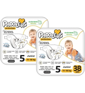 Protection Bebek Bezi 5 Numara Junior (11-18 Kg) 76 Adet – 2’li Jumbo Set, Maksimum Koruma