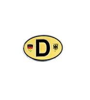 Etiketçilere Özel Armalar Oval ADAC D (Deutschland) Almanya Bayraklı Kahve Rengi Alüminyum Sticker