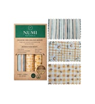 NUMI Naturals Balmumu Gıda Saklama Bezleri – Premium 3’lü Set (30×30 cm) - Wildflower Honey Collection