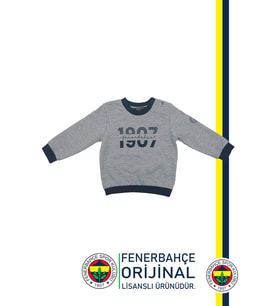 Fenerbahçe Orijinal Lisanslı Uzun Kol Lacivert Bebek 1907 Sweat (Gri)