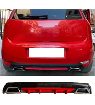 Fiat Punto Kırmızı Difüzör Çiftli Kare Egzoz Görünümlü D Tip Difizör