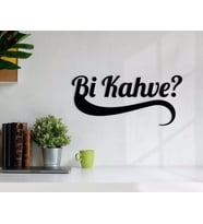 BK Home Bi Kahve Ahşap Duvar Yazısı-3 (Siyah)