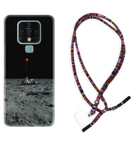 Tecno Camon 16 18P Pova Kılıf Boyun Asklı Rasta Silikon Astronoot Red Baloon 1608