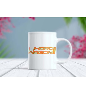 Hard Wagon Gold Efektli Turuncu Baskılı Kupa Bardak - Araba Sever Kupa (Beyaz)
