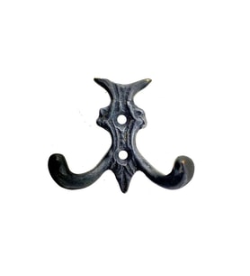 Antika Tarz Dekoratif Pirinç Koç Çiftli Askı - 50x55mm, Oksit