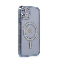 iPhone 11 Kılıf Joke Simli Magneticsafe Kılıf - Mavi