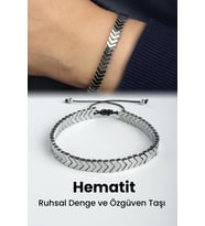 Hematit Doğal Taş Füme Çavuş Kesim 6x2mm Makrome Bileklik