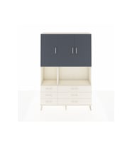 Arges Dolap 6 Raflı 6 Çekmeceli 3 Kapaklı 132x30x195 Aytaşı-Antrasit/Aytaşı