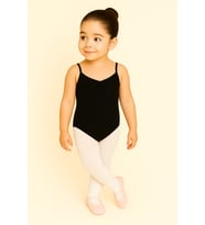 İnce Askılı Full Lycra Coton Bale Mayosu-Çocuk (Siyah)