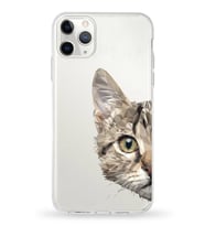 Apple iPhone 11 Pro Max Uyumlu Kapak Catface Tasarımlı Şeffaf Silikon Kılıf