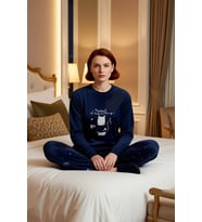 Kadın Polar Pijama Takımı Kedi Desenli Fonksiyonel Dayanıklı Kaliteli Konforlu Estetik Şık