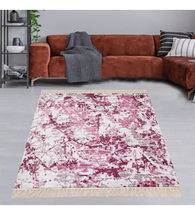 Batik Desenli Renk Geçişli Dijital Baskı Yıkanabilir Kaymaz Taban Modern Salon Halısı ve Yolluk (Çok Renkli)