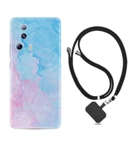 Xiaomi Mi 13 Lite Kılıf Resimli Boyun Askılı İpli Desenli Silikon Pink Blue Abstract 1385