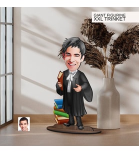 BK Gift Kişiye Özel Avukat Karikatürlü Büyük Boy Ahşap Biblo-5, Arkadaşa Hediye , Sevgiliye Hediye, Kişiye Özel Biblolar