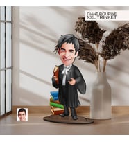 BK Gift Kişiye Özel Avukat Karikatürlü Büyük Boy Ahşap Biblo-5, Arkadaşa Hediye , Sevgiliye Hediye, Kişiye Özel Biblolar