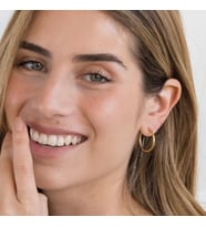 18 mm Cerrahi Çelik Gold Halka Küpe (Çok Renkli)