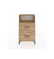 Arges Komodin Tek Raflı 2 Çekmeceli 60x30x106 Çam-Çam