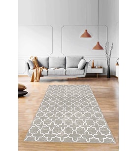 Bej Spor Kaymaz Tabanlı Makinede Yıkanabilir Halı MO08 - 100 x 160 cm