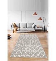 Bej Spor Kaymaz Tabanlı Makinede Yıkanabilir Halı MO08 - 100 x 160 cm
