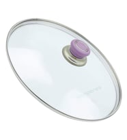 Tencere Sahan Tava Cam Kapağı Kapak 16 cm Lila Tutma Tepesi