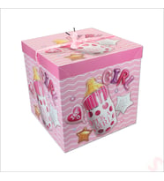 Kapaklı, Katlanır Demonte Karton Kutu, 30cm - Biberon & Pembe (STD)