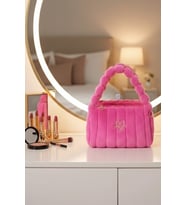 Caş Dekorasyon Pembe Renk Peluş Makyaj Çantası