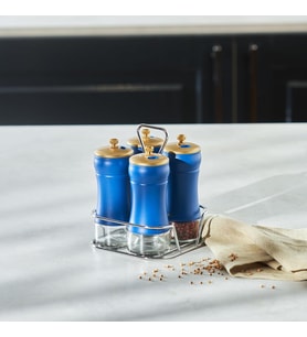 Blue Berry 5 Parça Cam Baharat Takımı