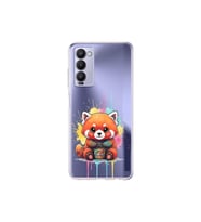 Tecno Camon 18P ile Uyumlu Splash Tilki Tasarımlı Şeffaf Silikon Kılıf