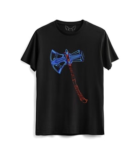 Thor Mjolnir Dijital Resimli Baskı Hammer Siyah Tshirt 