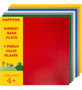 Kırmızı Zemin Plaka, +4 Yaratıcı Oyuncak Yapım Seti (1 Parça) 25Cmx25Cm, Baseplate