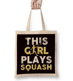 Girl Plays Squash Ball Sports Indoor Tennis Court Trainer Bez Çanta Uzun Saplı