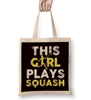 Girl Plays Squash Ball Sports Indoor Tennis Court Trainer Bez Çanta Uzun Saplı