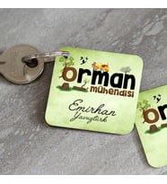 Kişiye Özel Orman Mühendisine Hediye Anahtarlık