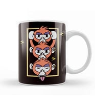 See Speak Hear No Evil Japan Monkeys Japanese Art Emoticon Kupa Bardak Porselen