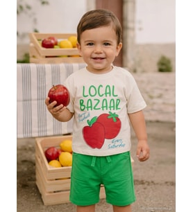 Civil Baby Local Bazaar Baskılı 6-18 Ay Takım - Ekru