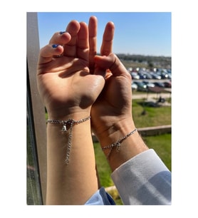 kararmaz Çelik 2li Harfli Bileklik Sevgili/Çift/Arkadaş Bilekliği Unisex Harf Detay Bileklik