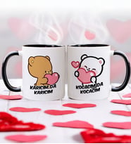 BK Gift Karıcım-Kocacım Tasarımlı İkili Siyah Kupa Bardak-1, Sevgililer Günü, Sevgiliye Hediye